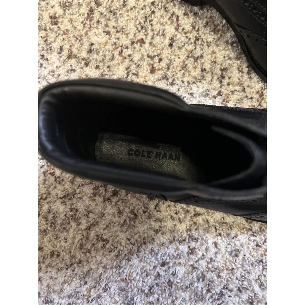 Cole Haan‎ New Boots Mens S 11 M Black Leather Wingtip Brogue Ankle Lace Up